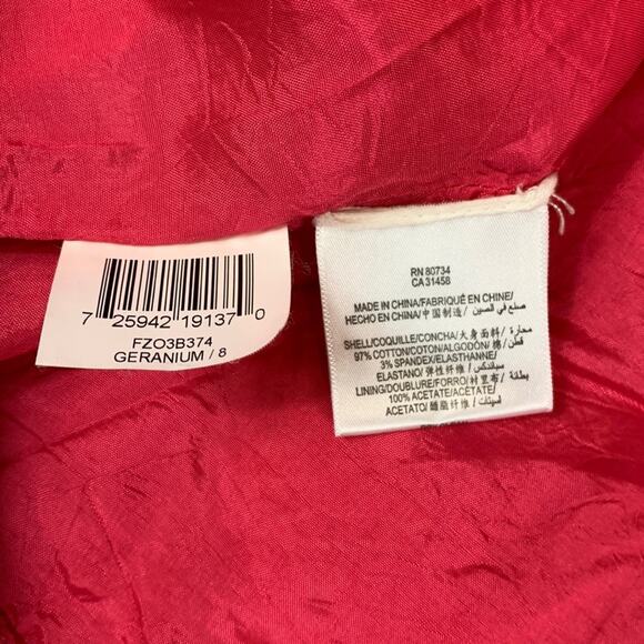 Bcbg MaxAzaria geranium pink ruffle waist mini skirt, 8 - Picture 8 of 9